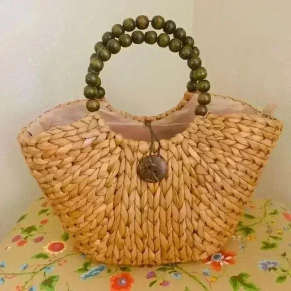 Vintage WOVEN Straw bag - Picture 2 of 6